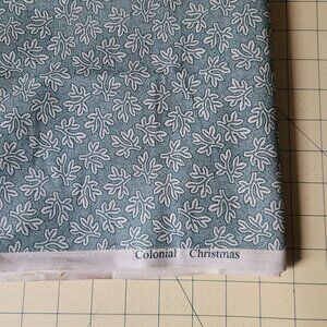 1 yard Green with Leaves Colonial Christmas Marcus Fabric by Judie Rothermel